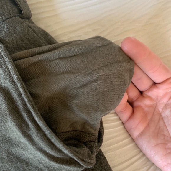 Vintage Belgian Military Surplus Wool Trousers, OD Green, size 32 - Picture 7 of 9